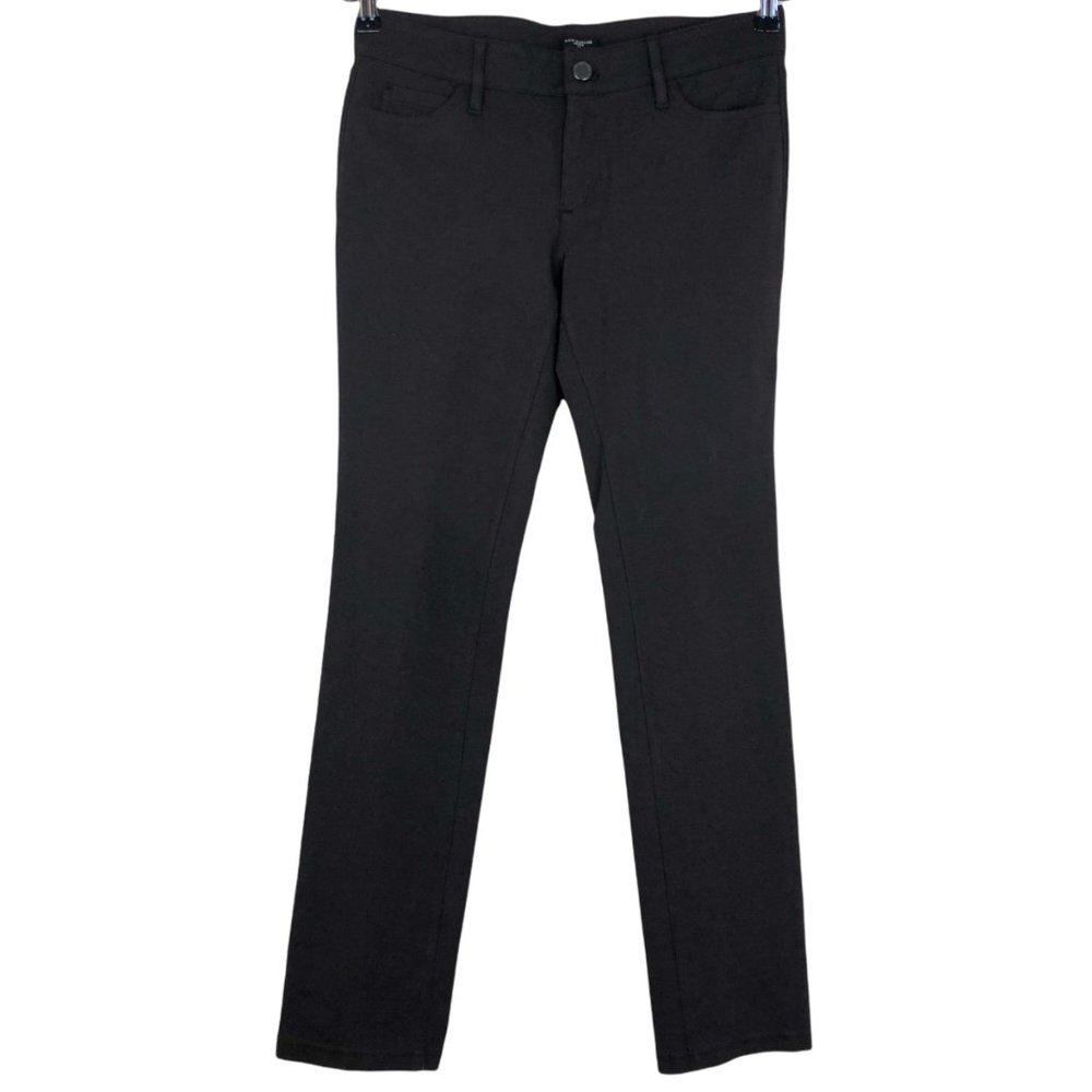 Ann Taylor Factory Slim Straight Ponte Pant Women's 6 Petite Brown Career Wear